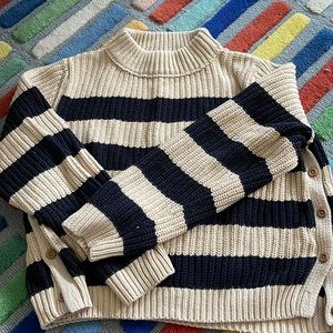 Mock neck navy nautical striped sweater The Reeds x J Crew XXL